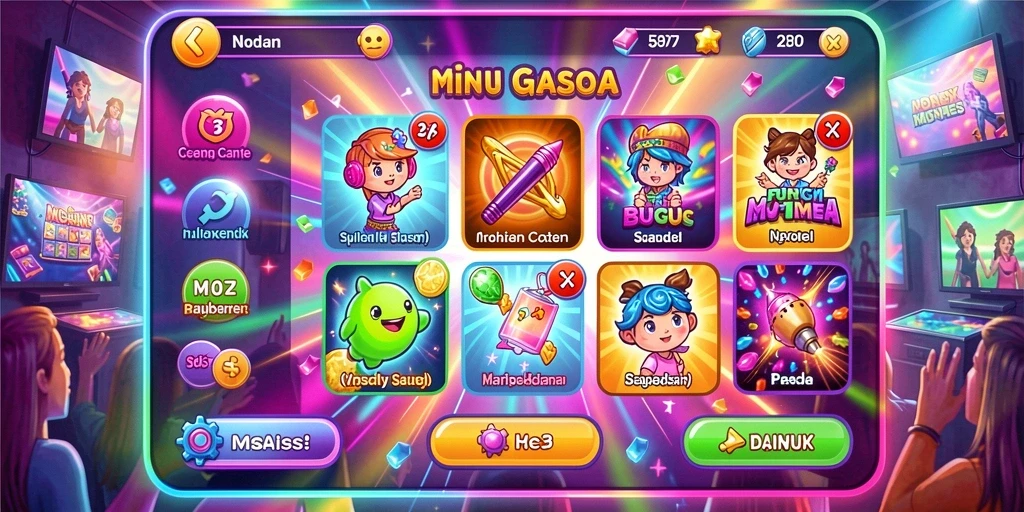 Screenshot menunjukkan antarmuka permainan slot yang menarik.